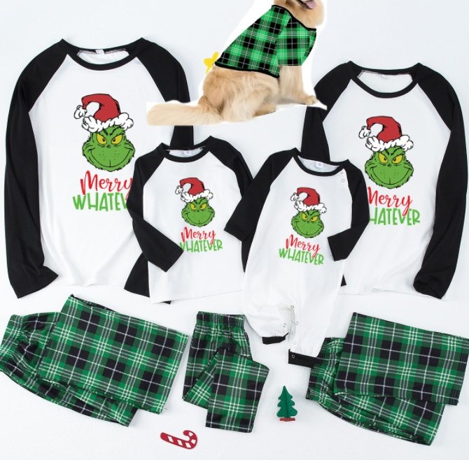 Parent Child Christmas Plaid Patchwork Home Clothes - Image 3