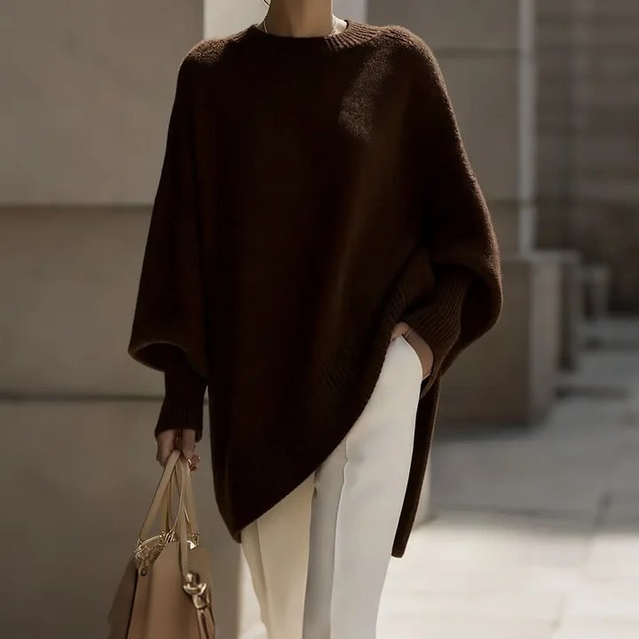 Women's Thick Knitted Pullover Sweater Loose Fit Round Neck Casual All-Match Top For Autumn Winter - Image 7