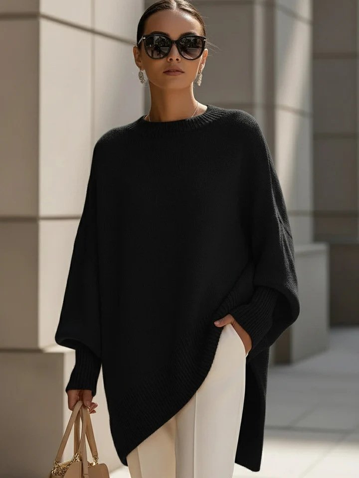 Women's Thick Knitted Pullover Sweater Loose Fit Round Neck Casual All-Match Top For Autumn Winter - Image 9
