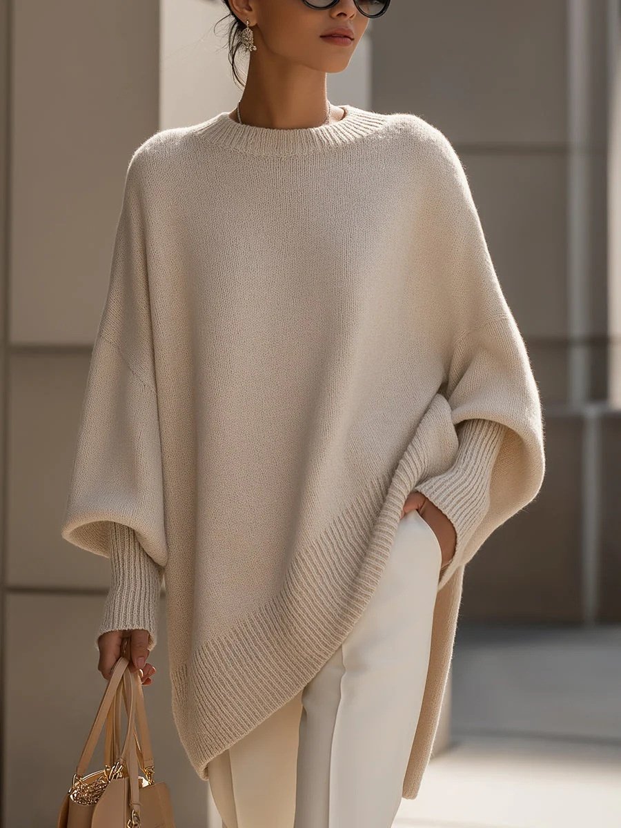 Women's Thick Knitted Pullover Sweater Loose Fit Round Neck Casual All-Match Top For Autumn Winter - Image 4