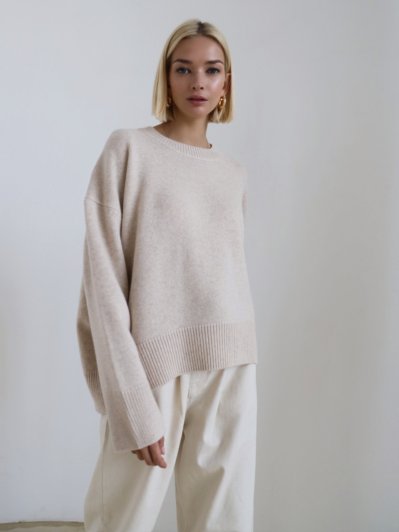 Women's Thick Knitted Pullover Sweater Loose Fit Round Neck Casual All-Match Top For Autumn Winter - Image 10