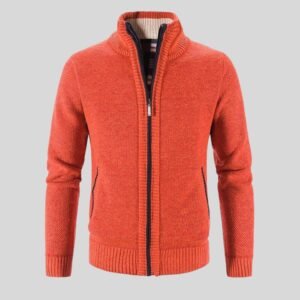 Men's Solid Color Stand Collar Cardigan Jacket - Casual Knit Sweater Outerwear for Spring Autumn Daily Wear