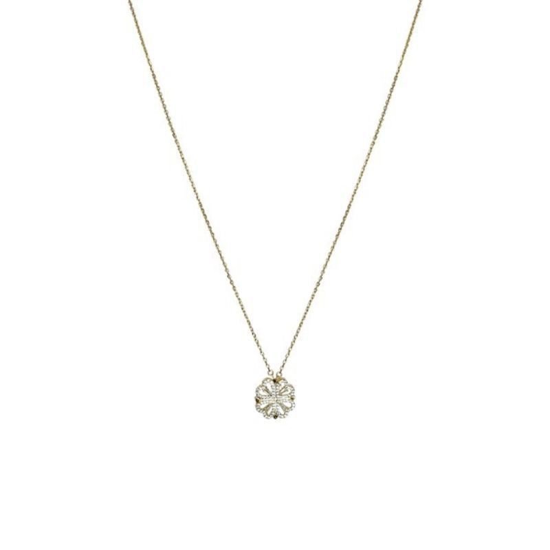 Retro Magnetic Folding Heart Shaped Four Leaf Clover Pendant Necklace Women Love Clavicle Chain Gifts Openable Choker Jewelry - Image 7